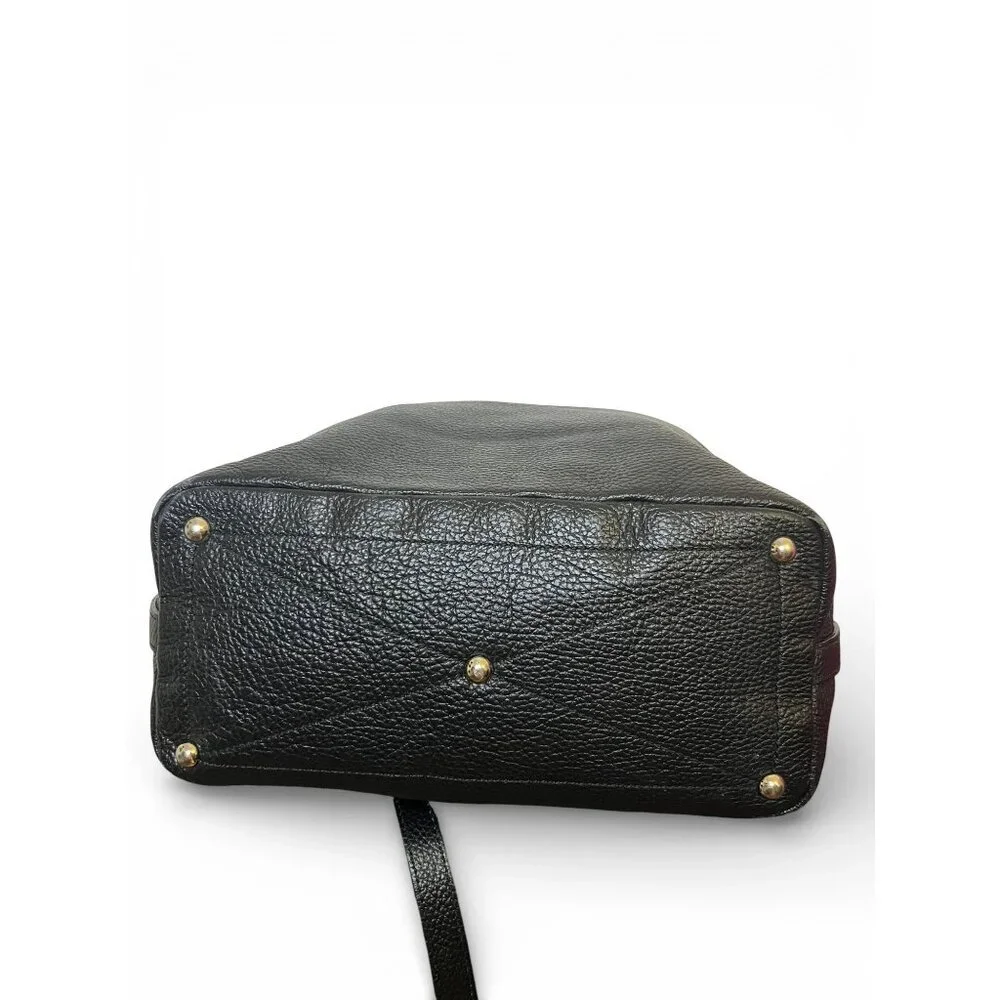 Furla Pebbled Leather Hobo Tote Crossbody Bag in Black